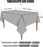Smiry Rectangle Waterproof Heavy Duty Vinyl Tablecloths, 60 x 140 Inch | Wipeable Washable Floral Embossed Table Cover for Kitchen and Dining Room, Indoor & Outdoor Use, Black