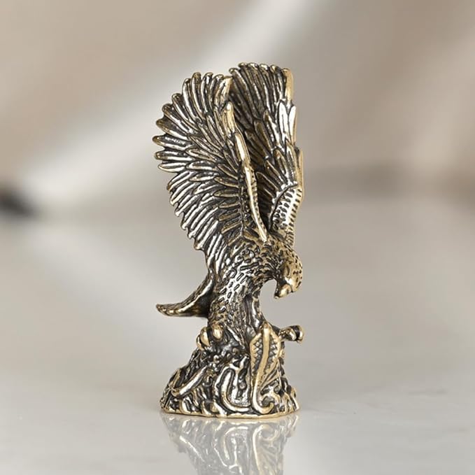 Vintage Solid Brass Eagle Figurine - Majestic Desk Decor for Collectors - Perfect Home or Office Accent(Eagle)