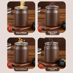 304 Stainless Steel Coffee Bean Canister, Airtight Coffee and Tea Storage Container, Light Blocking Moisture Food Storage Jar for Beans Tea Spices(Brown)