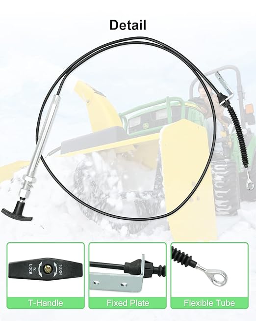 AM134404 Spout Control Input Cable Fit for John Deere, Chute Deflector Cable Fits for JD 44" Snow Blower on L 100 110 120 130 X 300 320 340 500 520 540 LA 100 110 120