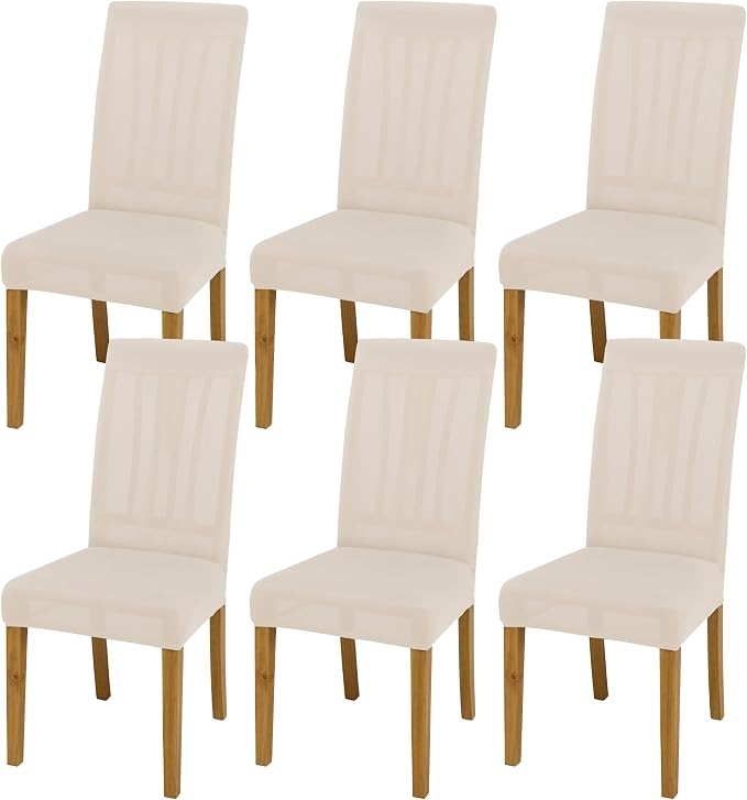 Dining Chair Covers, Stretch Seat Covers, Washable Furniture Protector | 6 Pack, Washable, Stretch Fit, Soft, Non Slip, Dining Chair Covers, Seat Protector, Furniture Protector