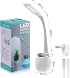 ERAY Kids Desk Lamp LED Study 2000mAh Rechargeable Desk Light with Pen Holder/ 8 Colors Night Light/ 3 Brightness Levels/Touch Control, Dimmable Table Lamp for Boys & Girls Eye-Caring Reading