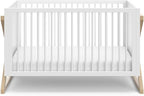 Storkcraft Equinox 3-in-1 Convertible Crib (Driftwood) - Easily Converts to Toddler Bed & Daybed, 3-Position Adjustable Mattress Support Base, Modern Two-Tone Design for Contemporary Nursery