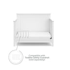 Storkcraft Solstice 5-In-1 Convertible Crib (White) – GREENGUARD Gold Certified, Converts to Toddler Bed and Full-Size Bed, Fits Standard Full-Size Crib Mattress, Adjustable Mattress Support Base