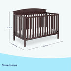 Graco Benton 5-in-1 Convertible Crib (Espresso) – GREENGUARD Gold Certified, Converts from Baby Crib to Toddler Bed, Daybed and Full-Size Bed, Fits Standard Full-Size Crib Mattress
