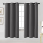 H.VERSAILTEX Blackout Curtains for Bedroom Thermal Insulated Room Darkening Living Room Curtains 72 Inch Long Grommet Privacy Protection Window Curtain Panels/Drapes, 2 Panels, Charcoal Grey