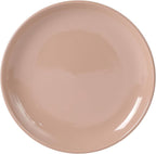 Gibson Home Rockaway 12 Piece Plates and Bowls Matte Outside/Shiny Inside Glaze Service for 4 Dinnerware Set - Pink - Dishwasher and Microwave Safe