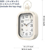 Menterry Small Retro Rectangle Wall Clock, White Antique Vintage Style, Battery Operated Silent Decor Wall Clocks for Farmhouse,Bedroom,Kitchen,Bathroom (11" H x 6.1" W)