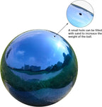 Nerien 6 Inch Gazing Ball, Stainless Steel Garden Mirror Globe, Polished Ornament Sphere, Hollow Floating Reflective Hemisphere, Home Outdoor Pond Housewarming Swimming Pool Decoration Gift, Blue