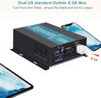 WZRELB 1000W 24V 120V Pure Sine Wave Power Inverter with 2 AC Outlets,Car Inverter