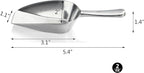 New Star Foodservice 34646 One-Piece Cast Aluminum Flat Bottom Bar Ice Flour Utility Scoop, 2-Ounce, Silver