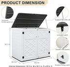 KINYING Horizontal Outdoor Storage Shed,47 Cu.ft Resin Outdoor Storage Cabinet Waterproof for Garden/Patio/Backyards