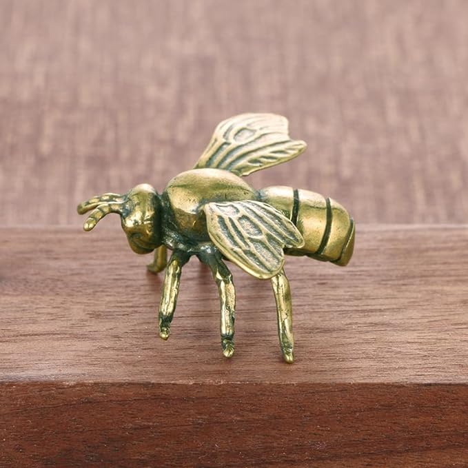Vintage Solid Brass Bee Figurine - Adorable Desk Decor for Collectors - Perfect Home or Office Accent(Bee)