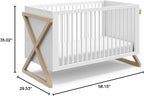 Storkcraft Equinox 3-in-1 Convertible Crib (Driftwood) - Easily Converts to Toddler Bed & Daybed, 3-Position Adjustable Mattress Support Base, Modern Two-Tone Design for Contemporary Nursery