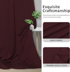 Easy-Going Blackout Curtains for Bedroom, Solid Thermal Insulated Grommet and Noise Reduction Window Drapes, Room Darkening Curtains for Living Room, 2 Panels (42x54 in, Wine)