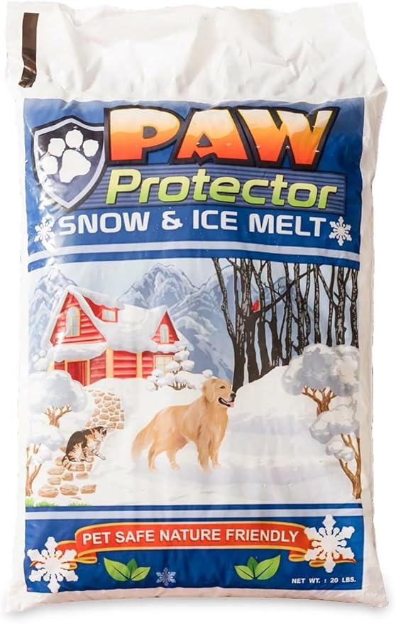 Paw Protector Pet Friendly Ice Melt 20 LB Bag - Our Driveway and Sidewalk Deicer Will Keep Your Pets and Children Safe in The Harshest of Conditions