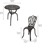 3-Piece Patio Bistro Furniture Set Cast-Aluminum Bistro Table Set for Lawn,Garden,Backyard (YILI Copper)