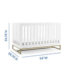 Delta Children Jade 4-in-1 Convertible Crib - Greenguard Gold Certified, Bianca White/Bronze