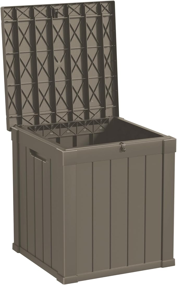 50 GallonOutdoor Storage Box,Resin Deck Boxes Waterproof, IndoorOutdoor Bin for Package Delivery, Patio Cushions, Gardening Tools, Lockable, UV Resistant