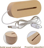 2Pack 6 inch Oval Wood Display Pedestal,Wooden Led Lights Display Base for Acrylic and Plexiglass,Wood Night LED Light Lamp Base