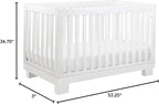 Babyletto Modo 3-in-1 Convertible Crib with Toddler Bed Conversion Kit in White, Greenguard Gold Certified