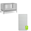 babyGap by Delta Children Charlie 6-in-1 Convertible Crib TrueSleep Crib and Toddler Mattress (Bundle), Grey
