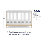 Delta Children babyGap Tate 4-in-1 Convertible Crib TrueSleep Crib and Toddler Mattress (Bundle), Bianca White/Natural