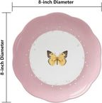 Lenox Dessert Plate Set, Lenox Butterfly Meadow Colors Collection 4-Piece Dessert Porcelain Plates Set, Service For 4, Dishwasher & Microwavable Plate, Small Plates, Home And Dining(Assorted, 4 Piece)