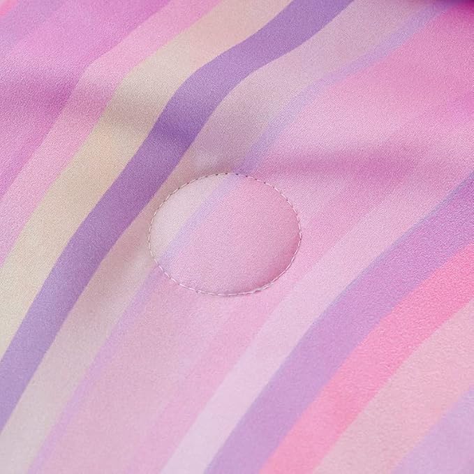 Girls Pink Comforter Twin,Pink Bedding Set for Girls,Tie Dye Comforter Set,Kids Comforter Set for Girls,Blue Pink Teen Comforter Twin with 2 Pink Pillowcases,Rainbow Comforter Set