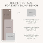 SAUNASOFA™ Sauna Mat & Pillow Set – 3 Person Sauna seat Cushion with Pillow – Heat-Resistant Sauna kit for Infrared or Finnish saunas in Grey