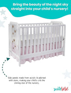 Suite Bebe Celeste 3 in 1 Convertible Island Crib, Wood and Acrylic, White