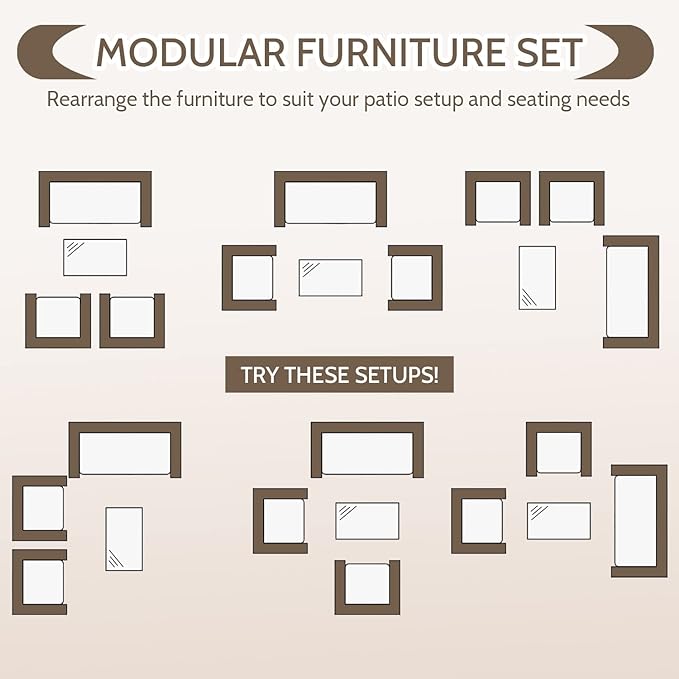 FDW Patio Conversation Set 4 Pieces Outdoor Furniture Set Wicker with Rattan Chair Loveseats Coffee Table for Outdoor Indoor Garden Backyard Porch Poolside Balcony,Gray Wicker/Blue Cushions