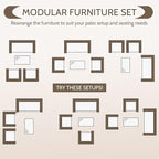 FDW Patio Conversation Set 4 Pieces Patio Furniture Set Wicker with Rattan Chair Loveseats Coffee Table for Outdoor Indoor Garden Backyard Porch Poolside Balcony,Gray Wicker/Khaki Cushions