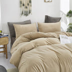 Wellboo Beige Velvet Comforter Sets Full Solid Cream Coffee Fluffy Bedding Comforters Luxury Champagne Flannel Quilts Women Men Light Taupe Fuzzy Blankets Modern Minimalist Khaki Tan Sherpa Plush Bed