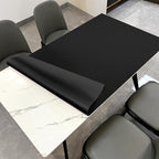 Leather Table Cover - 38x54 Inch Waterproof Easy to Clean Can Conceal Flaws Protector The Table Top from Scratches Used for Dining (Black+Black 38x54)