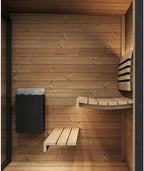 GL4 Outdoor Sauna Kit, Garden Luxury-Series Outdoor DIY Sauna Kit, Thermo-Spruce, up to 4 Persons Bundles (Sauna Heater and Sauna Stones Included) (Harvia The Wall SW60 - Black Steel)