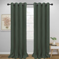 Easy-Going Blackout Curtains for Bedroom, Solid Thermal Insulated Grommet and Noise Reduction Window Drapes, Room Darkening Curtains for Living Room, 2 Panels (52x108 in,Greyish Green)