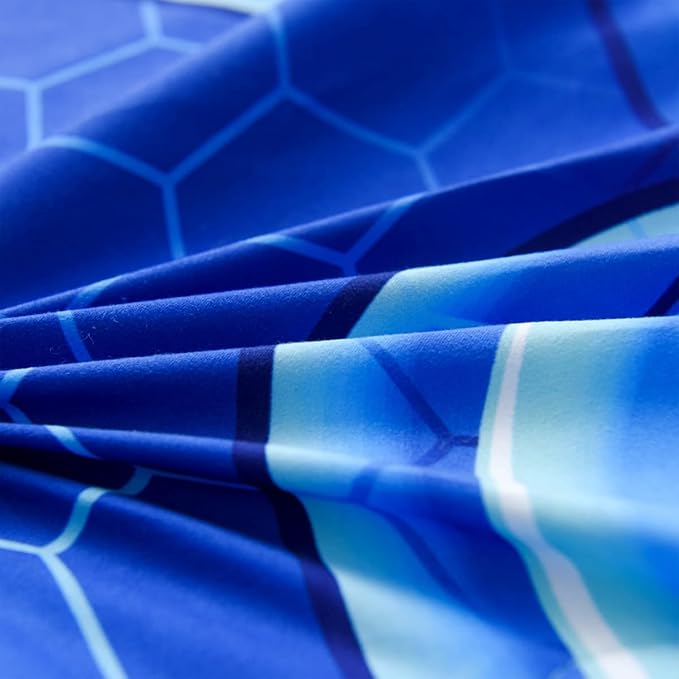 NTBED Game Console Comforter Set for Boys Girls Kids 3D Gaming Geometric Lightweight Microfiber Bedding Sets (Blue Purple, Twin)