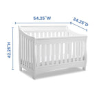 Delta Children Bentley S Series 4-in-1 Convertible Baby Crib, White