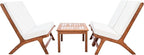 SAFAVIEH Outdoor Collection Chaston Wood Cushion 4-Piece Conversation Patio Set PAT7044F, Natural/Beige