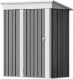 Flamaker 5x3 FT Storage Shed Waterproof Metal Garden Shed with Lockable Door Utility Tool Shed Outdoor Storage for Backyard, Patio and Lawn, Grey