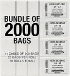 Aluf Plastics High Density Trash Bags, 12-16 Gallon, 2000 Count, 16 Micron (eq), 24" x 33", Clear, For Bathroom, Office, Industrial, Commercial, Janitorial, Municipal, & Recycling