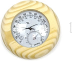 HJJKKH Sauna Thermometer Hygrometer,2 in 1 Indoor Wooden Sauna Fahrenheit Hygrothermograph for Sauna Room Humidity Temperature Measurement,Sauna Accessories (Pine-Round)