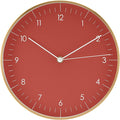 LUUK LIFESTYLE Modern Wall Clock with Silent Quartz Movement, Stylish and Elegant, for Living Room, Bedroom, Dining Room, red and Gold