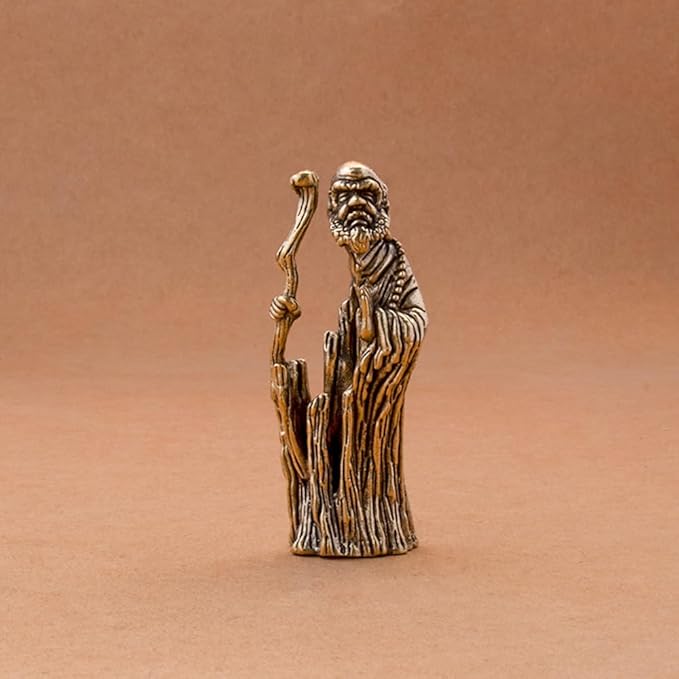 Handmade Pure Copper Dharma Arhat Statue - Stunning Home and Office Decor-Gift for Buddhism Enthusiasts（Dharma）