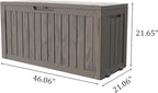 80 Gallon Coffee Resin Deck Box - Rustic Outdoor Storage for Garden Tools, Patio Essentials & Package Delivery - Weatherproof, Lockable for Farmhouse Decks