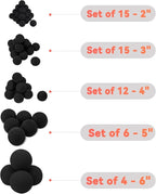 Skyflame 2-Inch Ceramic Fireplace Balls, 25PCS Round Fire Pit Balls for Indoor and Outdoor Fire Bowl Fireplace DIY Accessory, Black