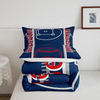 Feelyou Baseball Print Bedding Set Twin Size Sports Game Comforter Set for Kids Boys Girls Decor Baseball Gaming Comforter Microfiber Ball Duvet Set Bedroom Quilt Set