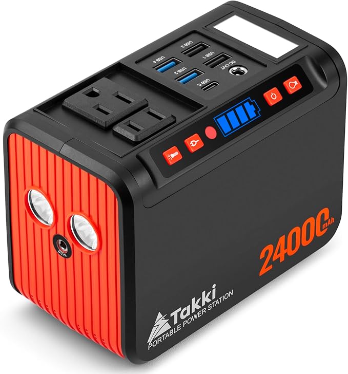 Takki 88.8Wh Portable Power Station Lithium Battery Solar Generator Power Bank with 110V AC Outlet Battery Backup for Camping Home Use Emergency(Solar Panel Optional)