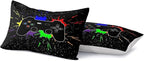Kids Gaming Bedding Sets, 5 Piece Gamer Comforter Sets for Teens Boys Twin Size for Bedroom Comforter Set Adult 3D Gamepad Microfiber Bedding Sets Fits All Season
